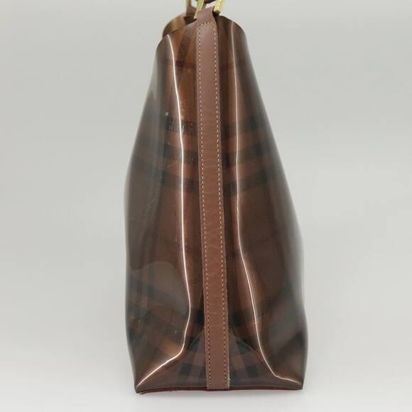 Burberry Nova Check Shoulder Bag Vinyl Leather Brown Gold - Picture 3 of 16